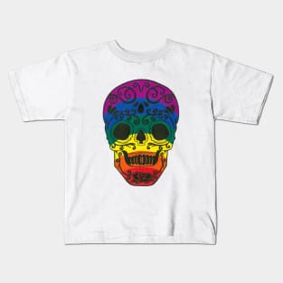 Rainbow sugar skull Kids T-Shirt